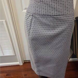 The Limited Navy and White Patterned Pencil Skirt